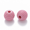 Painted Natural Wood Beehive Beads WOOD-Q040-019B-A02-2