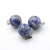 Round Natural Blue Spot Jasper Pendants G-Q434-01-2