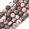 Natural Pink Zebra Jasper Round Bead Strands G-E334-10mm-11-2