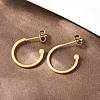 C-Shaped 304 Stainless Steel Stud Earrings EJEW-Z154-01G-02-3