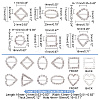   36pcs 9 style Brass Crystal Rhinestones Slide Heart Buckles KK-PH0001-87-4