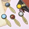 Mixed Natural & Synthetic Round Gemsotne Bookmarks AJEW-JK00283-01-2