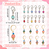2 Sets 2 Style Glass Pearl & Handmade Polymer Clay Bead Charm Locking Stitch Marker HJEW-NB0002-08-2