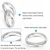 DICOSMETIC 14Pcs 7 Size 304 Stainless Steel Simple Plain Band Finger Ring for Women RJEW-DC0001-02-4