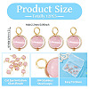 12Pcs Brass & Glass Imitation Cat Eye Round Charms PALLOY-TAC0237-04-4