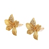 Flower Brass Micro Pave Cubic Zirconia Stud Earrings EJEW-B148-08C-G-4
