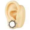 Hollow Out Flower Brass Alloy Ear Tunnels FS-WG7C815-02-2