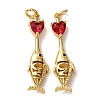 Brass Pave Cubic Zirconia Pendants KK-A271-05G-01-1