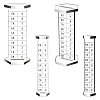 2 Sets 2 Sizes Clear Acrylic Airplane Model Holders with Scales ODIS-WH0025-170B-1