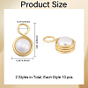40Pcs 2 Style Shell Pearl Pendants PALLOY-CA00027-2