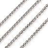 Non-Tarnish 3.28 Feet 304 Stainless Steel Wheat Chains X-STAS-O076-07-1