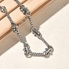 304 Stainless Steel Twited Rope Link Chain Bracelets for Women BJEW-A160-06P-2