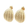 Brass Textured Teardrop Stud Earrings EJEW-M239-07G-1