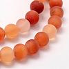 Frosted Natural Red Agate Beads Strands G-F372-10mm-3