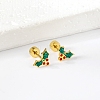 Christmas 304 Stainless Steel Stud Earrings EJEW-A144-01C-G-1