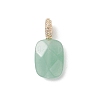 3Pcs 3 Styles Natural Green Aventurine Faceted Pendants PALLOY-JF04934-2