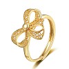 Bowknot Brass Adjustable Rings for Women RJEW-M016-09G-1