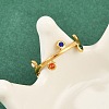 304 Stainless Steel Rhinetsone Open Cuff Rings for Women RJEW-K301-07G-01-2