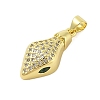 Rack Plating Brass Micro Pave Cubic Zirconia Pendants KK-Z074-62G-2