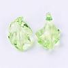 Light Green Transparent Acrylic Leaf Pendants for Chunky Necklace Jewelry X-TACR-470-31-1