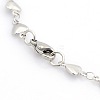 Tarnish Resistant Casual Style 304 Stainless Steel Heart Link Chain Bracelets STAS-O036-05P-3