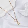 1Pc Letter & Heart Stainless Steel Lariat Necklaces for Women NJEW-LP0002-87G-Z-3