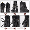   1 Pair Cowhide Leather Lace-in Boot Zipper Inserts FIND-PH0006-71-4