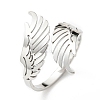 304 Stainless Steel Double Wing Open Cuff Ring RJEW-F149-01P-1