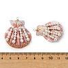 Natural Scallop Shell Copper Wire Wrapped Pendants PALLOY-TA00418-3