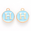 Golden Plated Alloy Enamel Charms X-ENAM-S118-04H-1