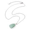 Natural Green Aventurine Nugget Pendant Necklaces NJEW-JN04507-03-5