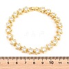Start Brass Pave Clear Cubic Zirconia Link Chain Bracelets for Women BJEW-T025-02G-3