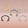 5Pcs 316L Surgical Stainless Steel Spike Circular/Horseshoe Barbell Nose Rings WG9532E-03-1