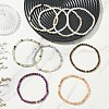 Natural Gemstone & Brass Beaded Stretch Bracelets for Women Men BJEW-JB13942-1
