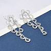 Brass Rhinestones Stud Earrings AJEW-D307-01P-1