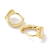 Real 18K Gold Plated Brass Enamel Evil Eye Hoop Earrings for Women EJEW-L269-130G-3