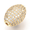 Brass Micro Pave Cubic Zirconia Beads ZIRC-Q013-128G-2