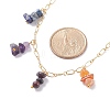 Synthetic & Natural Mixed Gemstone Chips Pendant Necklace NJEW-JN03855-6