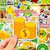 50Pcs Money Theme Paper Self-Adhesive Picture Stickers STIC-C010-08-1