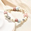 Porcelain Beads & Synthetic Howlite Beads Stretch Bracelets for Women BJEW-D307-02A-5