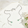 1Pc Alloy Tassel Face Chains with Glass Beads NJEW-GA0001-12-4