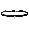 Adjustable Handmade Woven Waxed Cord Braided Bracelets with Acrylic Letter Beads LS-OI4298-4-1