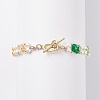 Shell Pearl & Glass Braided Flower Beaded Bracelet BJEW-TA00087-6