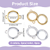 4Pcs 2 Colors Stainless Steel Floating Locket Links Connector Charms STAS-HS0001-40A-2
