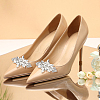 ANATTASOUL 1Pc Flower Alloy with Glass Detachable Shoe Buckel Clips AJEW-AN0007-18-4