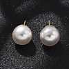 Brass ABS Imitation Pearl Stud Earrings EJEW-B132-01C-G-2
