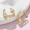 Brass Micro Pave Clear Cubic Zirconia Cuff Earrings EJEW-F359-09G-02-5