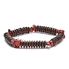 Natural Gemstone & Coconut Beaded Stretch Bracelet for Women BJEW-JB08407-4