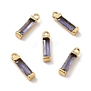 Rack Plating Brass Inlaid Cubic Zirconia Charms ZIRC-C037-08G-05-2