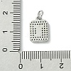 Rack Plating Brass Micro Pave Clear Cubic Zirconia Charms KK-G501-01T-P-3